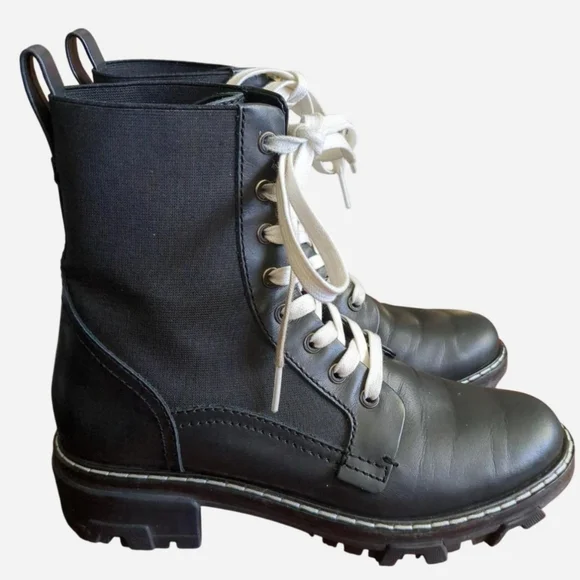 rag & bone Shiloh Leather Combat Boots – Black – Size 38 - Picture 5 of 11